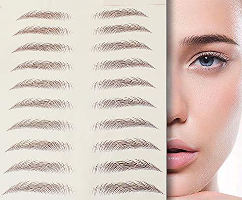 BesYouSel BesYouSel 10 Sheet Eyebrow Stickers Natural Waterproof Bionic Eyebrow Eye Brow Makeup Decals Eyebrow Transfers Stickers Natural Eyebrow Makeup Tool Long Lasting for Women Lady,Brown