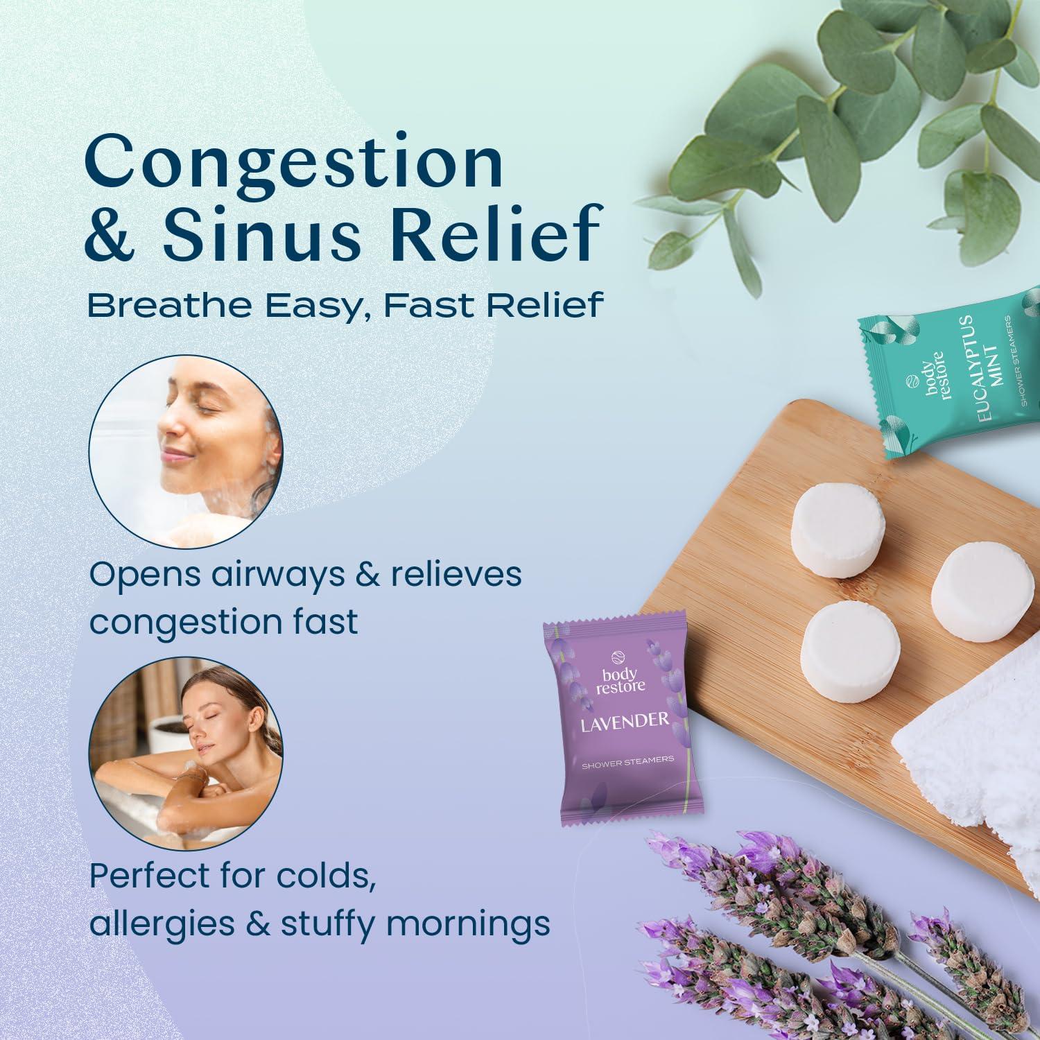 Body Restore Body Restore Shower Steamers Aromatherapy 6 Pack - Easter Basket Stuffers, Relaxation Birthday Gifts for Mom, Dad, Best Friend, Travel Essentials, Stress Relief, Self Care - Variety