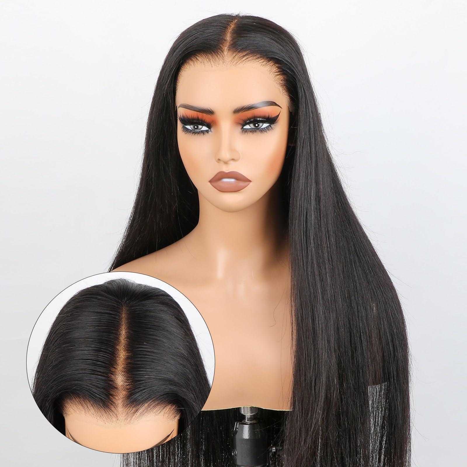 ISEE ISEE HAIR Straight Wear Go Glueless Wig Human Hair Pre Plucked Pre Cut 9x6 HD Lace Pre Bleached Tiny Knots Human Hair Wigs For Women 20 Inch
