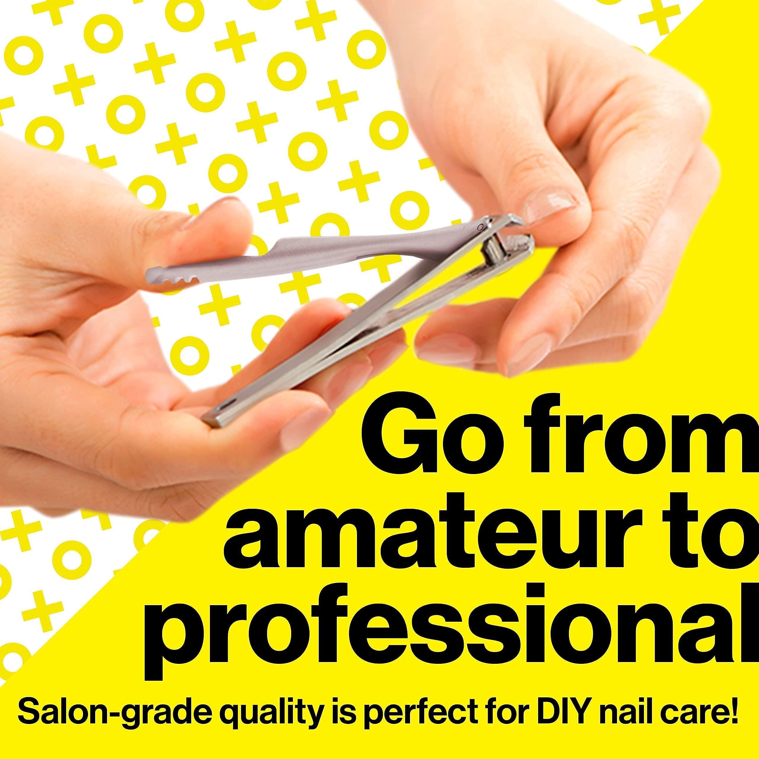 Harperton Nail Clippers Set - Ultra Sharp, Sturdy, Stainless Steel Fingernail & Toenail Clipper Cutters with Nail File - Silver