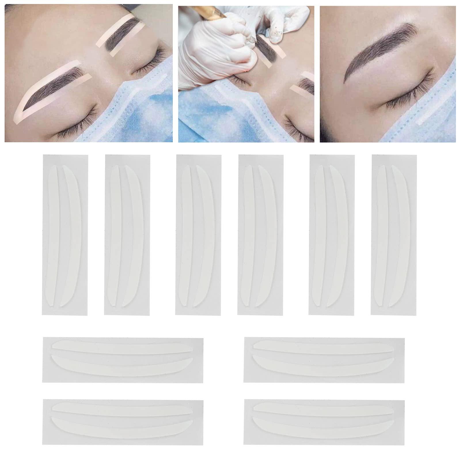 Dioche 5 Pairs Eyebrow Stencil Shaper Sticker, Eyebrow Stamp and Eyebrow Stencil Kit, Eyebrow Shaping Microblading Disposable Adhesive Eyebrow Stencils, Eyebrow Stamp