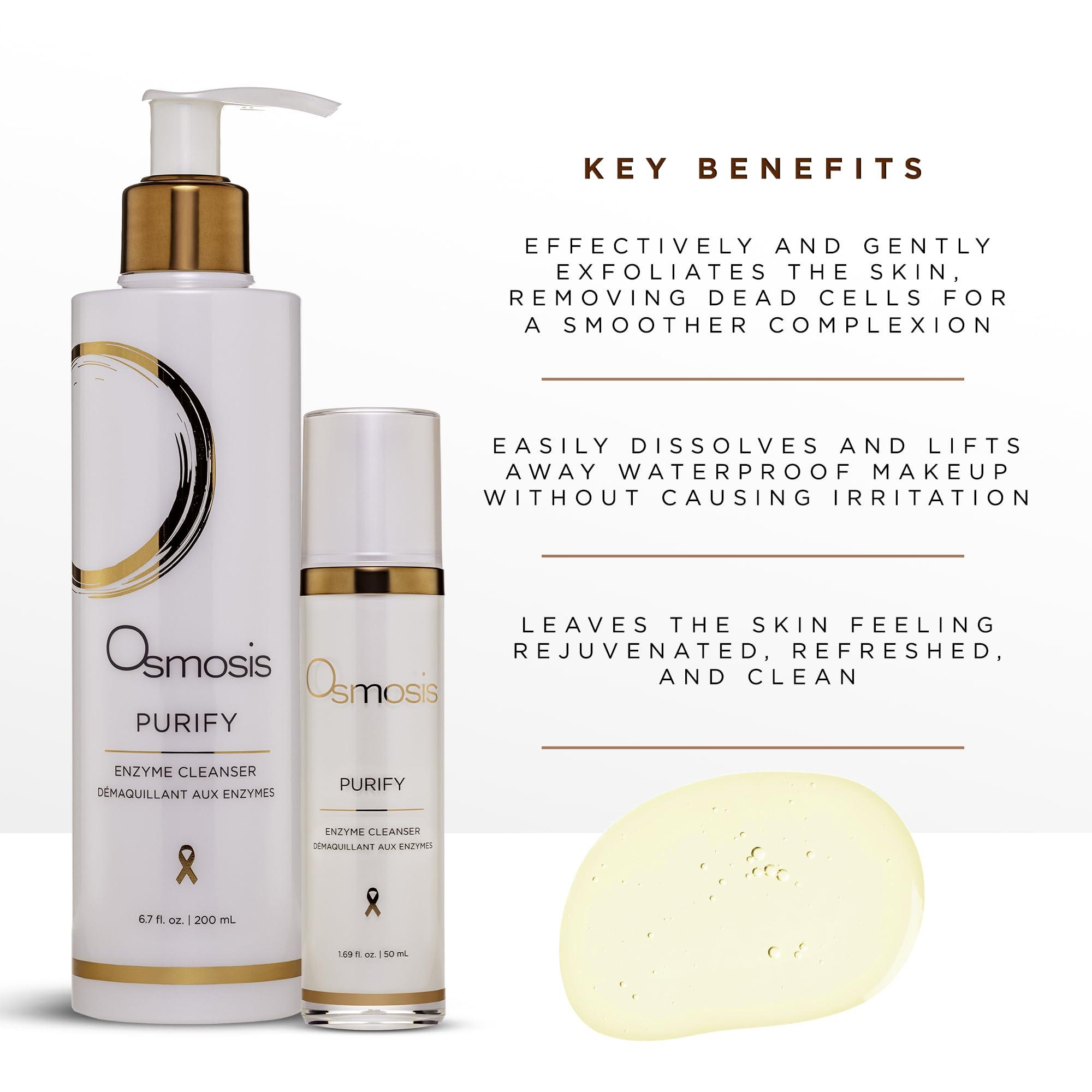 OSMOSIS OSMOSIS PURIFY Enzyme Gentle Exfoliating Facial Cleanser, Face Wash for Aging, Pigmented, Oily, and Acne Blemish-Prone Skin, 1.69 Fl Oz