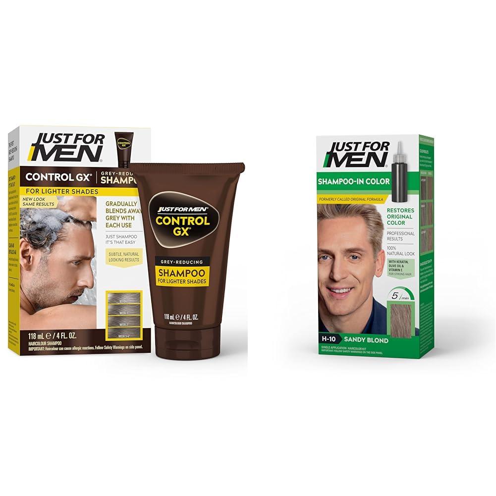 Just for Men Just for Men Control GX Grey Reducing Shampoo for Lighter Shades of Hair & Shampoo-In Color (Formerly Original Formula)