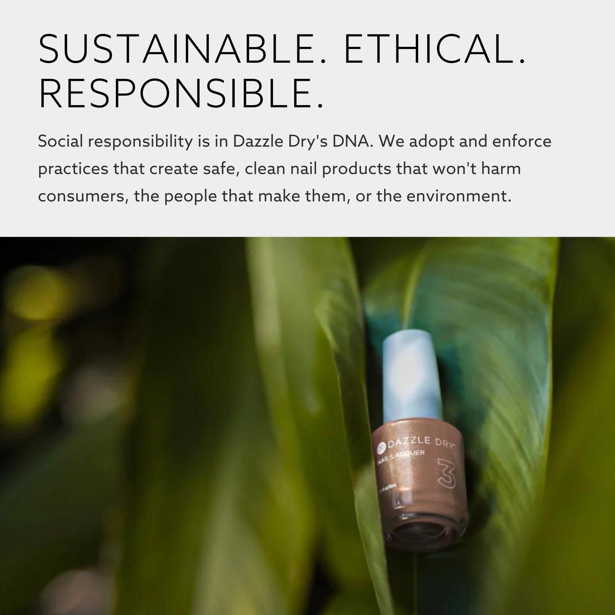 Dazzle Dry Dazzle Dry Mini Kit 4 Step System - Sunset Glow - A semi-sheer peach with a subtle orange/gold shimmer. Semi-sheer shimmer. (5 Piece Kit / 5 Manicures)