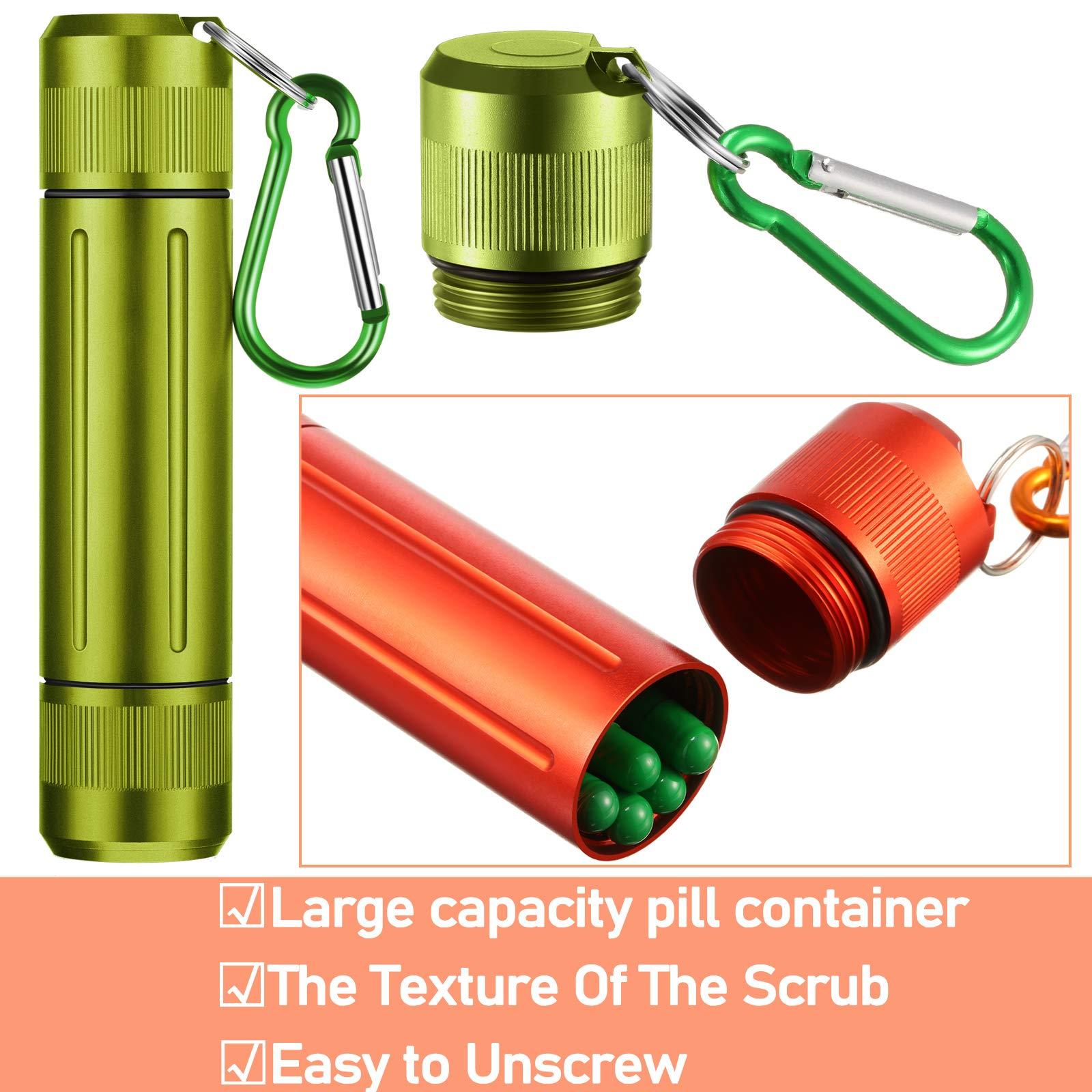 Outus Outus 3 Pcs Metal Container Portable Sealed Container Bottles Aluminum Alloy Case Waterproof Jar Travel Bottle with Key Chain for Outdoor Camping Trip