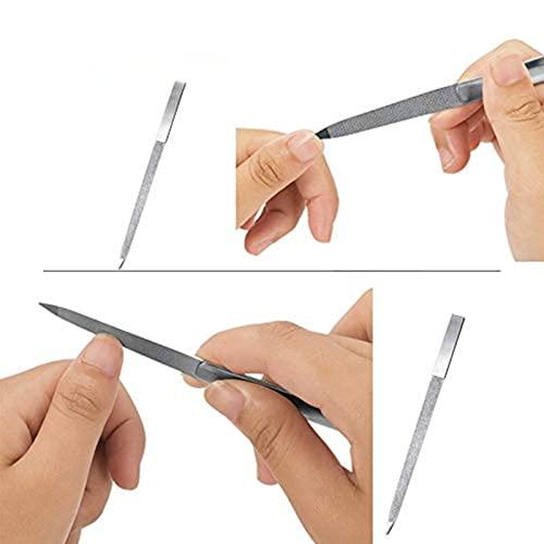 Zittop Zittop Nail File - 7 Inch Stainless Steel Double Side Nail File Metal File Buffer Fingernails Toenails Manicure Files for Men Women Salon Home and Travel