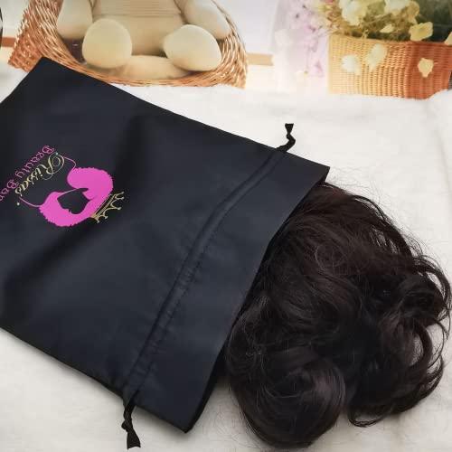 Boyiexin Boyiexin Customize Logo Wig Hair Extension Storage Bags, 20-50PCS Silk Satin Wig Bags With Drawstring Gift Hair Bundles Packaging Bag (Pack of 20, Purple)
