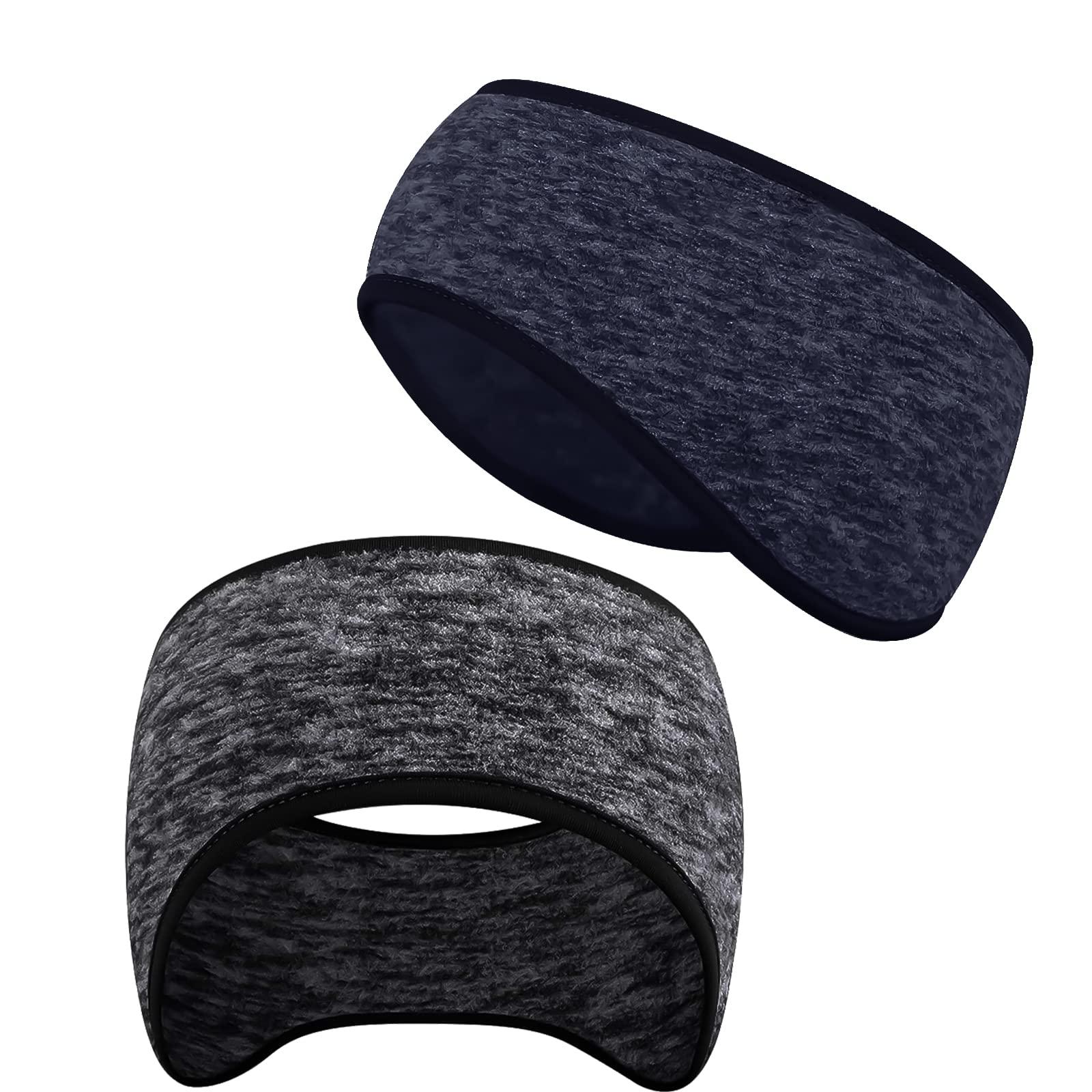 SAVITA SAVITA 2 x Sports Headband Winter Anti-Sweat Ear Cover for Men, Women Running Ear Muffs Ear Warmer for Cold Weather