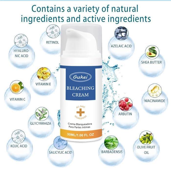 Gukei Gukei Intimate Areas Skin Lightening Cream Skin Bleaching Cream For Body Sensitive Intimate Area, Private Parts, Underarm, Knees, Elbows, Inner Thigh, Bikini Areas, Natural Skin Whitening Cream.