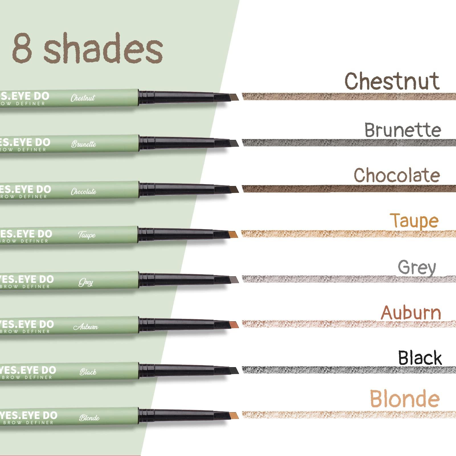 YES.EYE DO Auburn Eyebrow Pencil, Ultra Slim Red Eyebrow Pencil Definer Long Lasting, Micro Fine Triangle Tip Double Head Brow Sculptor for Natural Eye Brow Lamination Makeup Look, Auburn, YES.EYE DO