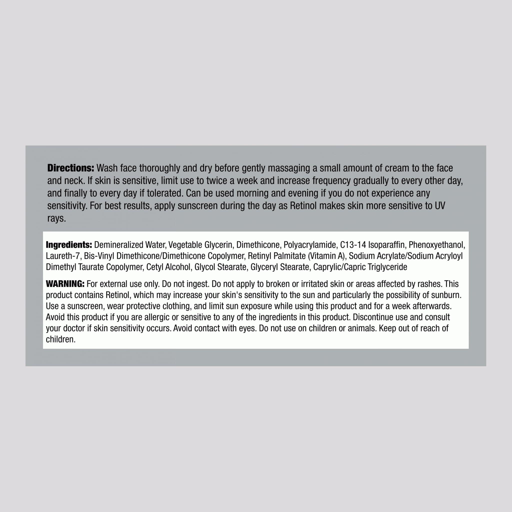 Piping Rock Piping Rock Retinol Cream for Face 4 oz | Hydro Gel Moisturizer | Skincare