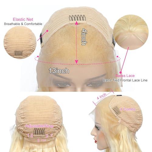 Chesma 30 inch 613 Lace Front Wig Human Hair Blonde 13x4 HD Transparent Lace Front Wigs Human Hair 180% Density Blonde Glueless Wigs Human Hair 613 HD Straight Lace Frontal Wigs Human Hair Pre Plucked