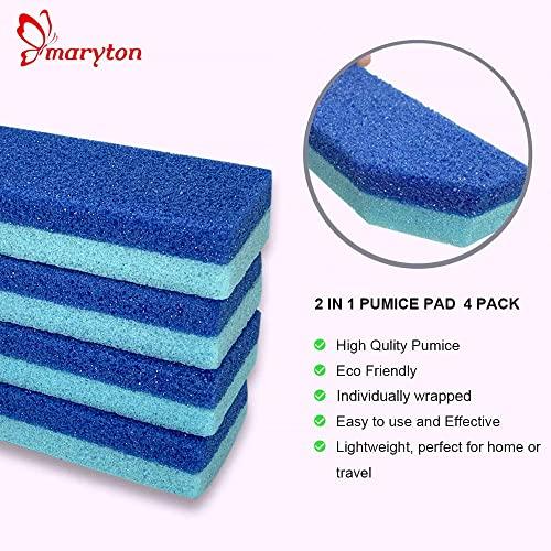 MARYTON Maryton Foot Pumice Stone for Feet Hard Skin Callus Remover and Scrubber (Pack of 4) (Blue)