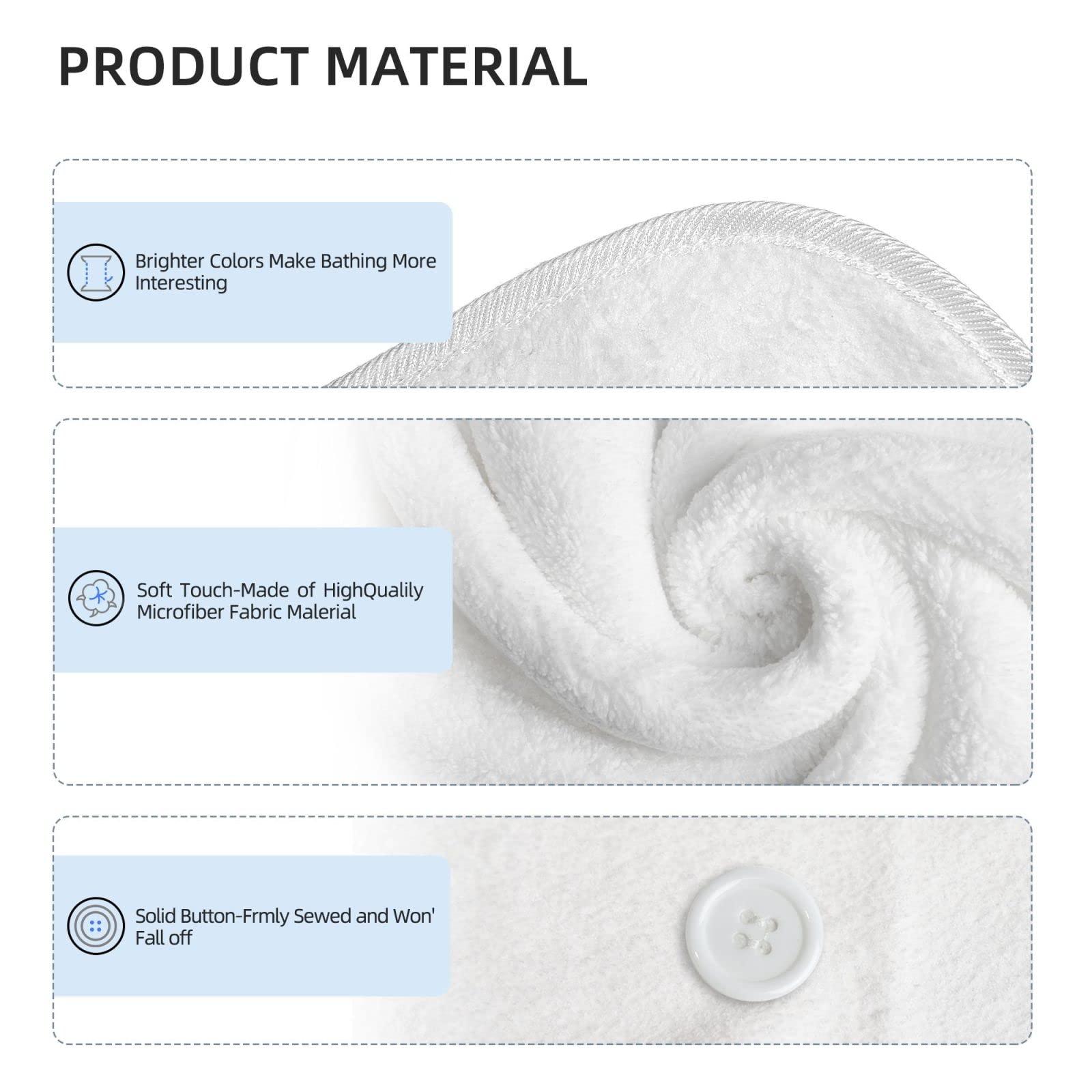 famliihw famliihw Cow Print Hair Towel Wrap Microfiber Fast Drying Hair Turban with Buttons for Women Drying Curly, Long & Thick Hair