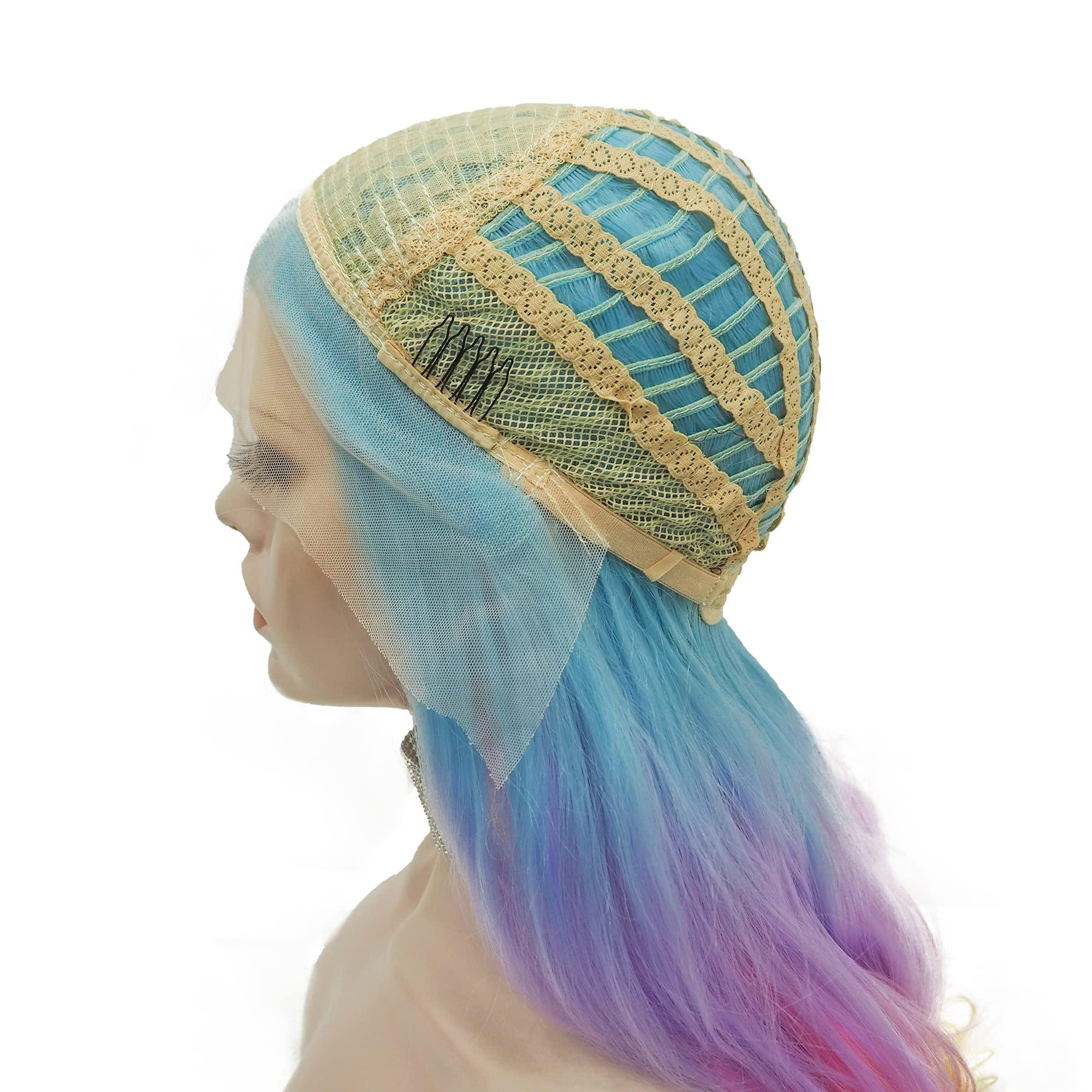 IMSTYLE IMSTYLE Multi-Color Lace Front Wigs Rainbow Natural Wave Synthetic Wig for Cosplay Party Wig 26 inches