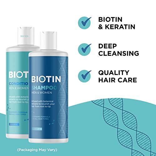 Maple Holistics Hair Growth and Thickening Set for Women and Men - Biotin Infused Shampoo, Conditioner, and Hair Thickening Serum with Castor and Rosemary Oil