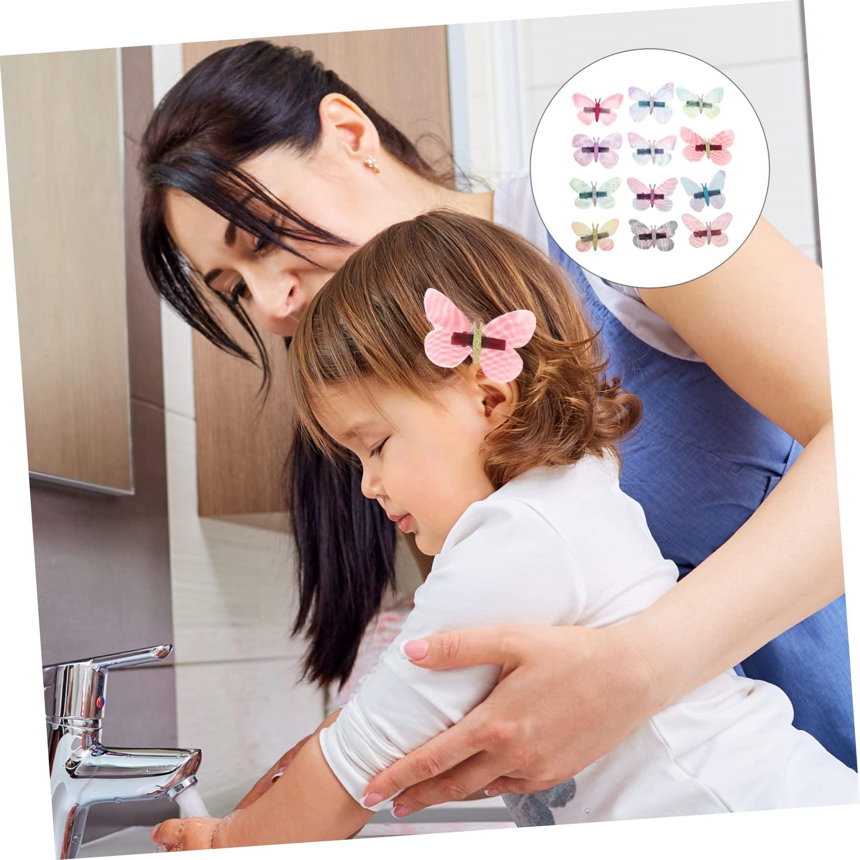 Beavorty Beavorty 12pcs butterfly hair clip girls bobby xmas headband girls hair accessories butterfly hair barrettes butterfly barrettes butterfly clip bride butterfly net fabric flash