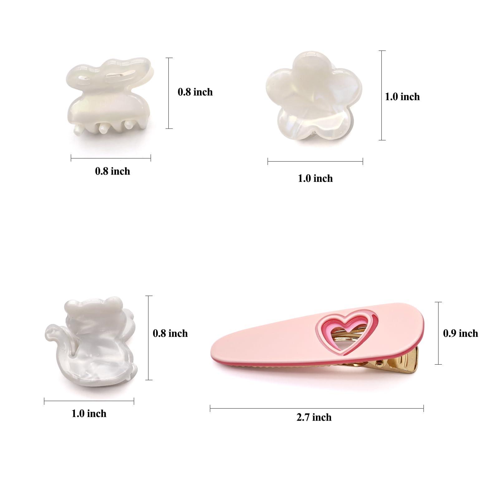 D D 6PCS Hair Clips for Women: Mini Non-Slip Claw Clips, Flower Jaw Barrettes - Cute Hair Accessories