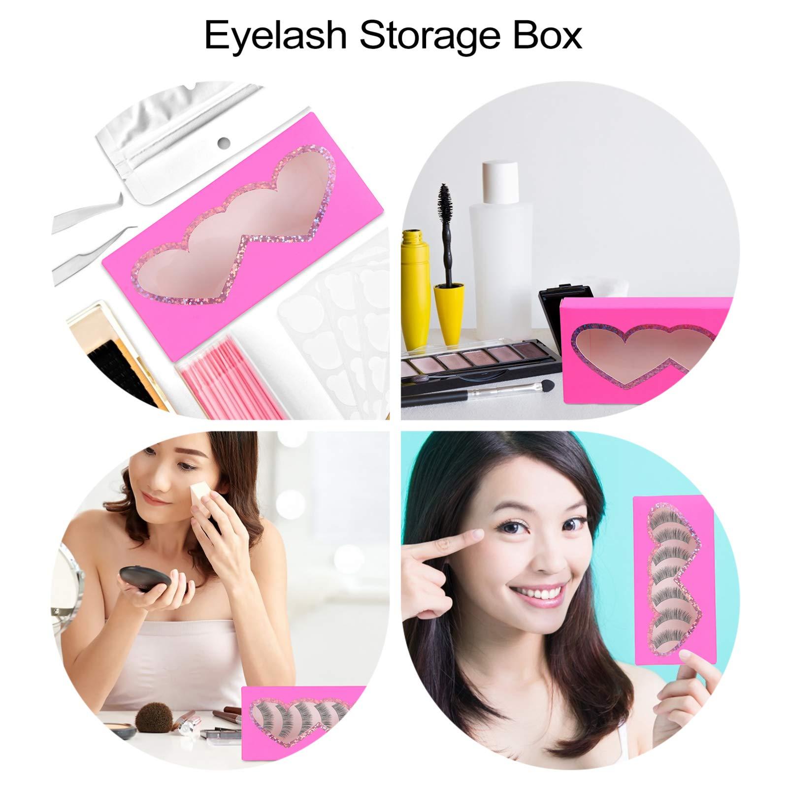 Beaupretty Beaupretty 10pcs Heart Shaped Eyelash Boxes Lash Packaging Container Box for Storage Organizer