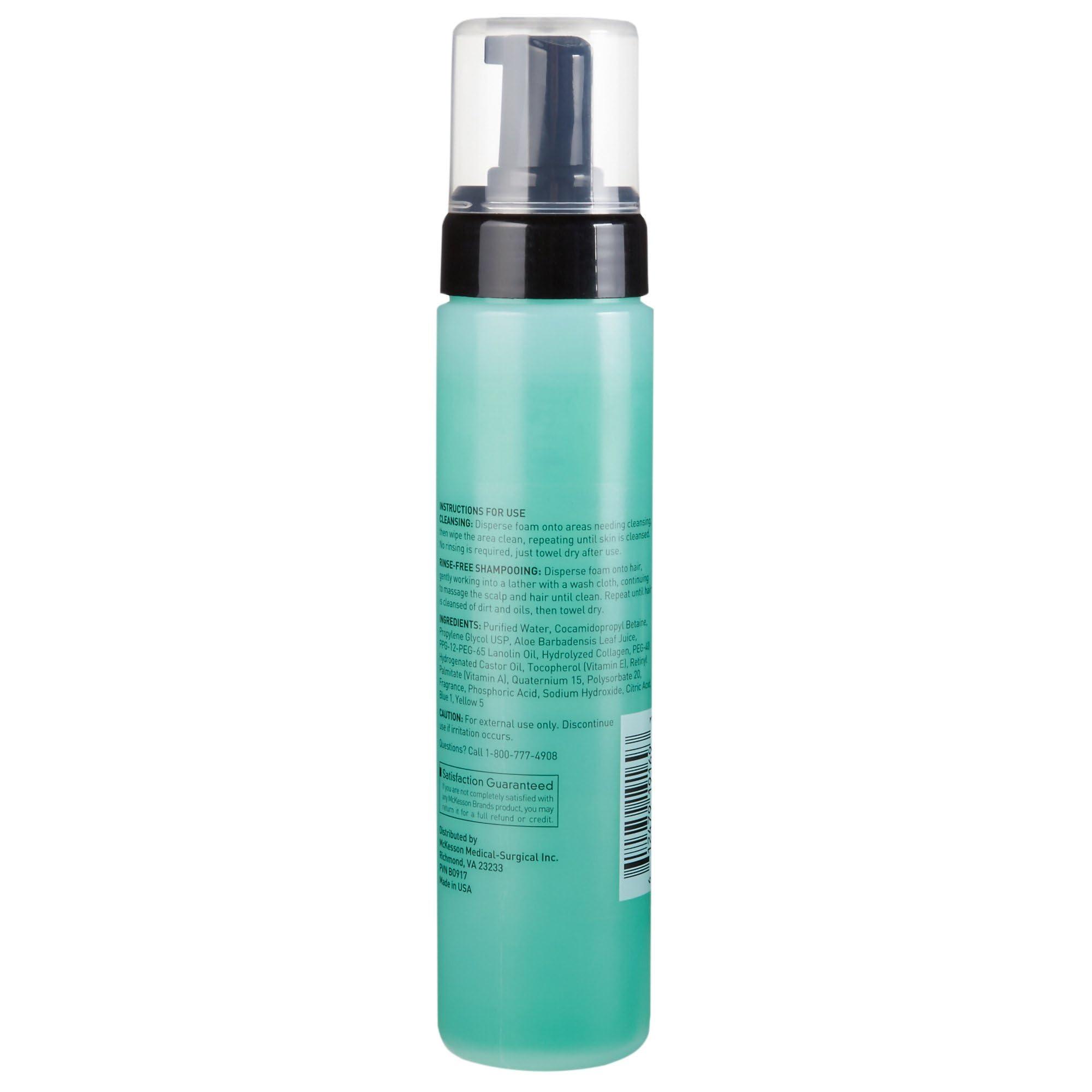 McKesson McKesson Rinse-Free Foam Cleanser with Aloe, 9 oz [2 Count] Vitamin A and E - Body Wash & Shampoo for Elderly, Hospital Grade, Cucumber Melon