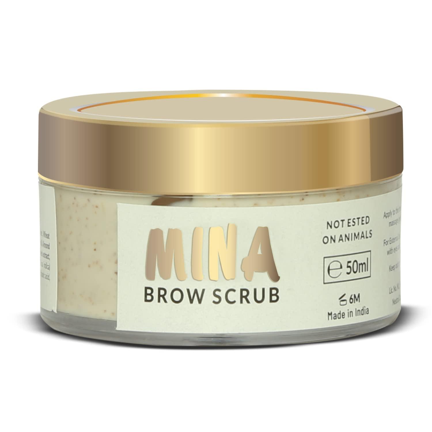 MinaiBrow MINA Brow Scrub | For Longer Lasting Henna Or Tint | Natural Extracts Gently Exfoliate The Skin | Prepare The Area For Henna Or Tint 50ml