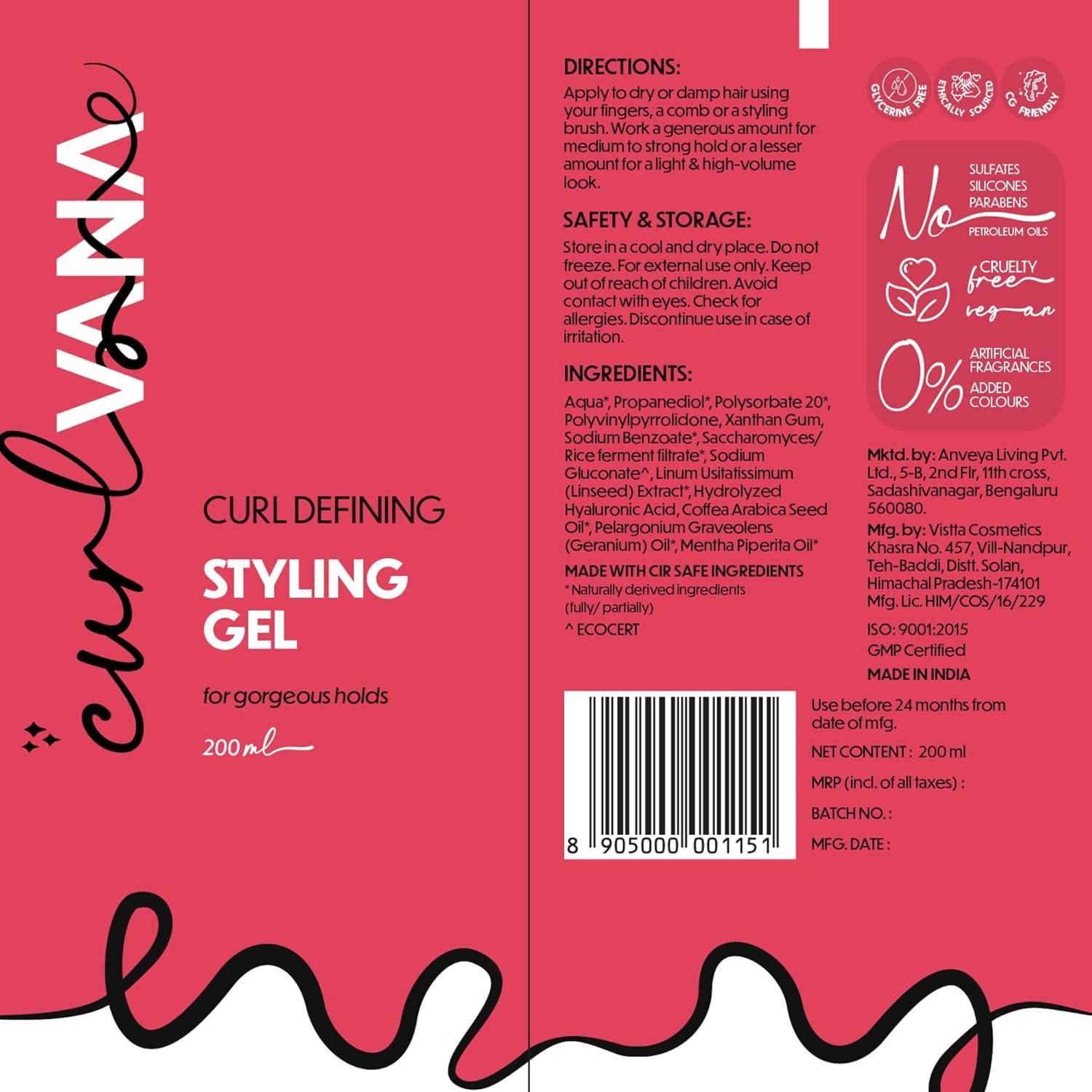 Generic Curl Defining All in One Styling Gel | For Women and Men with Curly, Wavy, Coily Hair CG-Friendly | Provides Definition & Intense Moisturization | Zero-Frizz All-Weather- 200ml