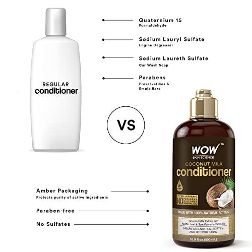 WOW Skin Science WOW Skin Science Coconut Milk Hair Conditioner for Dry Hair - Deep Conditioner for Dry Damaged Hair Sulfate Free Conditioner - Curly Hair Conditioner - Conditioner for Men & Women