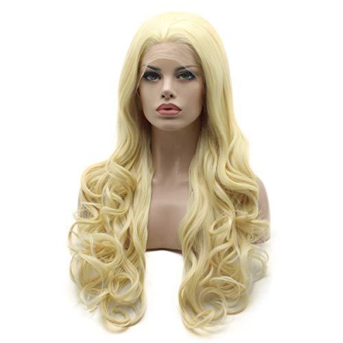 Lushy Lushy Wavy Long 26inch Light Blonde Wig Heat Resistant Heavy Density Realistic Synthetic Lace Front Wig