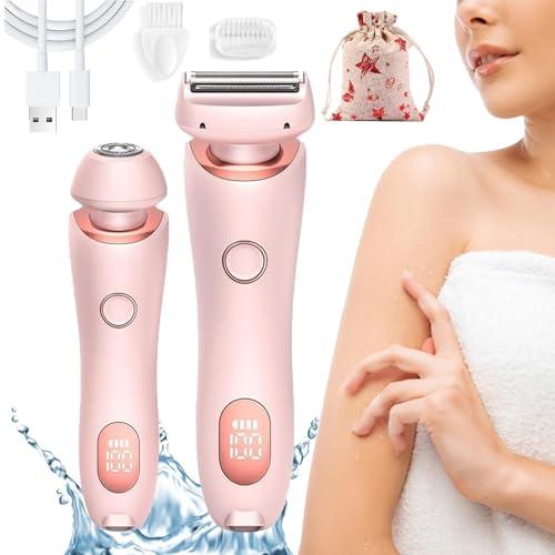 Buqfhj Smooth Shave Razor, Belarae Brazilian Shaver, Smoothshave Razor, Beauty Bloom Shaver Pro, Shaver for Women, 2 in 1 Electric Shaver Razors for Women (Pink)
