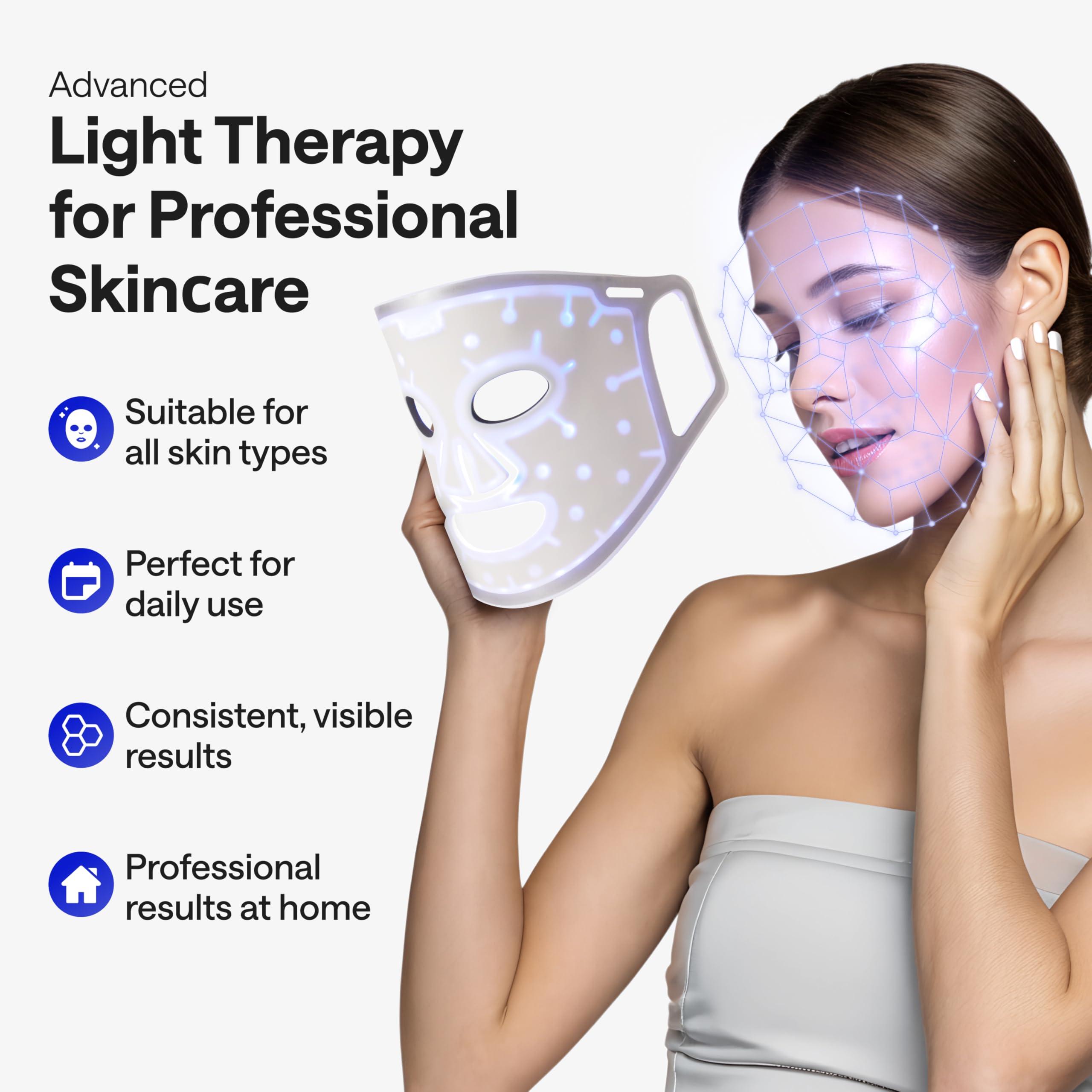 WONDER FAMILY LED Face Mask Light Therapy - Red Light Therapy for Face & Blue Light Therapy in 1 LED Light Mask for Face - Red Light Face Mask LED Light Therapy for Face Light Therapy Device - LED Mask Skincare