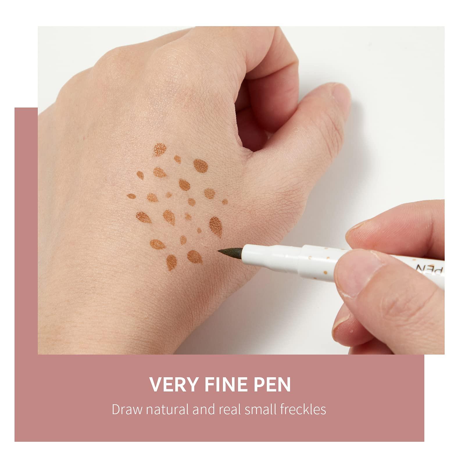 MAEPEOR MAEPEOR Freckle Pen Natural Faux Freckles Makeup Pen Waterproof Longlasting Soft Dot Sopt Pen Create Natural Sunkissed Skin for Beginners or Professional (Light Brown)