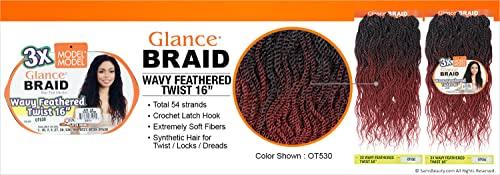 ModelModel ModelModel Synthetic Hair Crochet Braids Glance 3X Wavy Feathered Twist 16" (T530)