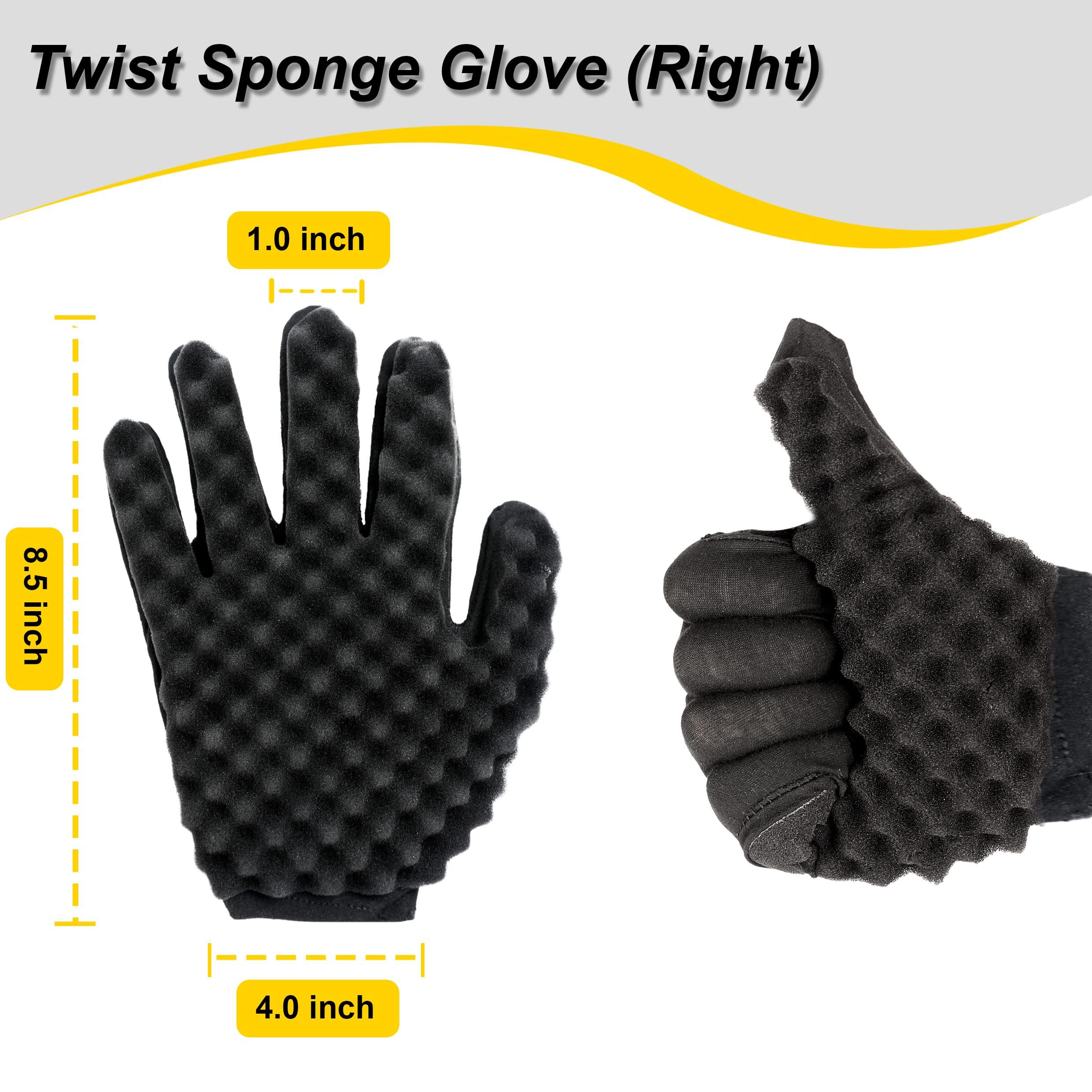 Selalu Selalu Curl Sponge Set with Glove, Metal Brush Pick and Twist Comb for Men and Women