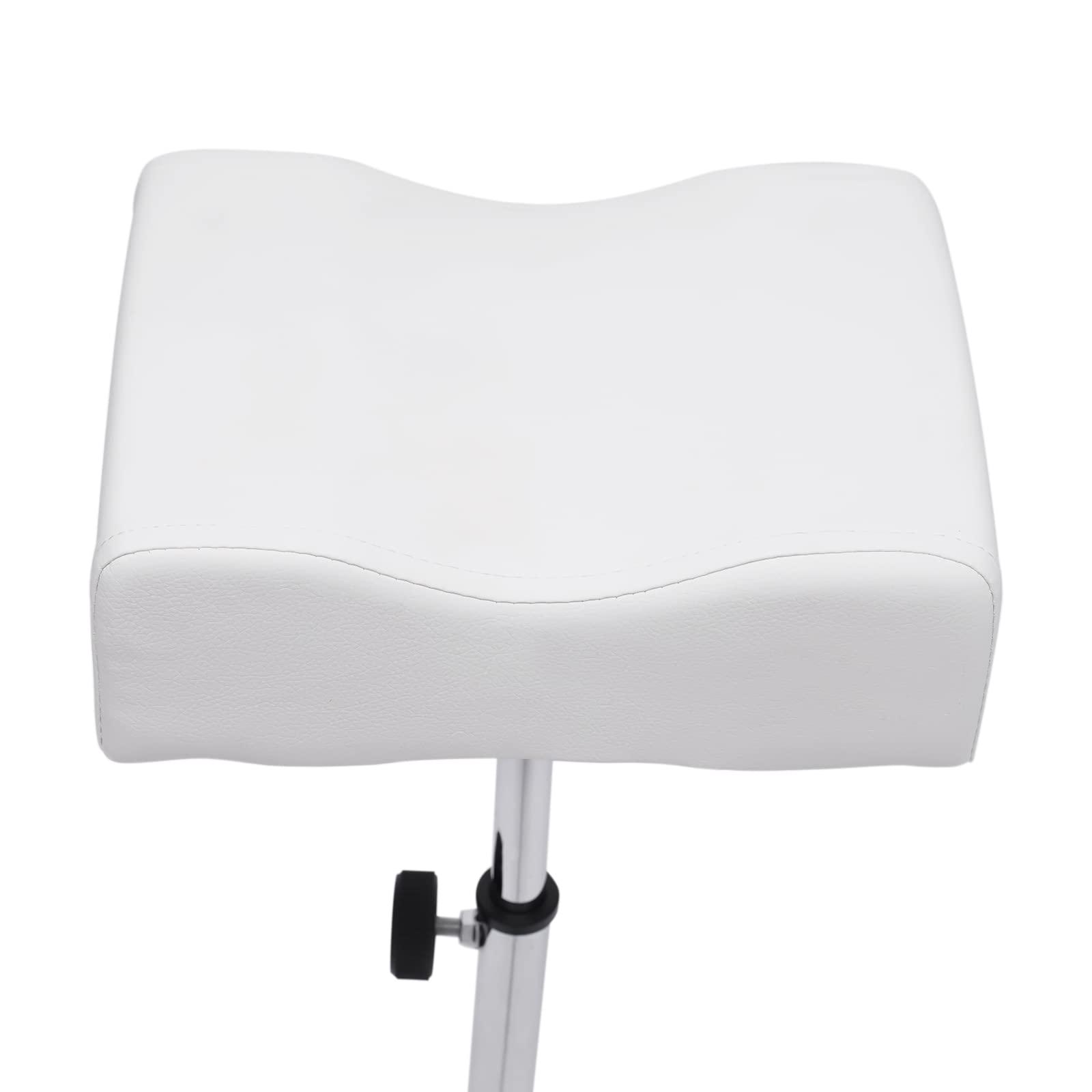 WUPYI WUPYI Pedicure Stool with Footrest,Pedicure Foot Rest Stool Adjustable Leg Rest Manicure Nail Stand Station for Salon Spa Beauty Equipment (White)