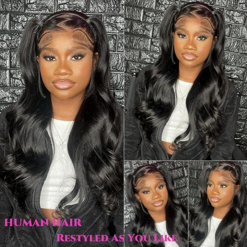 Ali Pearl Alipearl Hair Pre Styled Straight Wig 13x4 Glueless Ready to Go Lace Frontal Wig Human Hair Wigs Pre cut Pre Plucked Pre Bleached Beginners Glueless Wig 180% Density 16 Inch