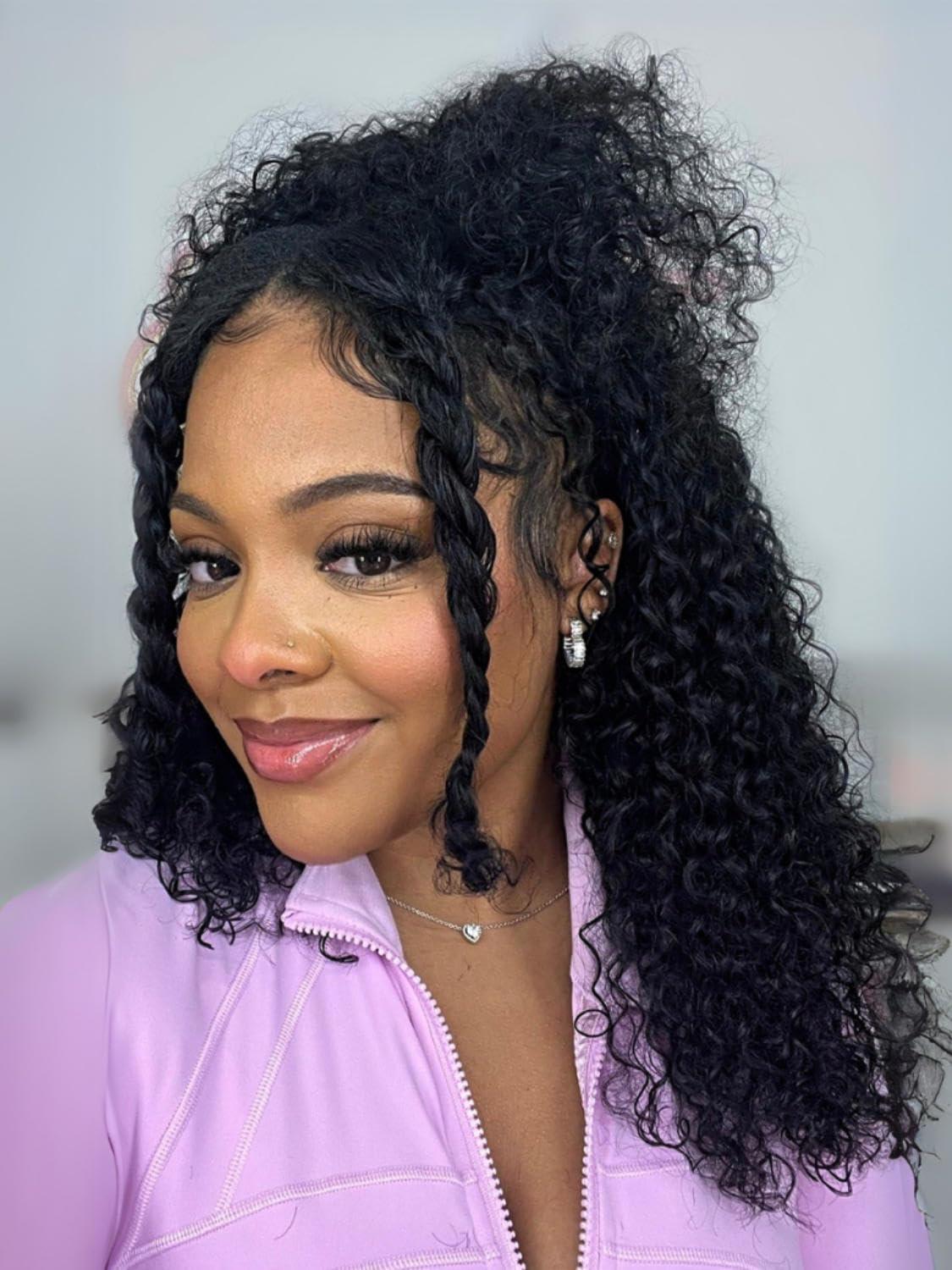 Beauty Forever Beauty Forever V Part Wig Human Hair Curly EasiContour Vpart Wigs No Leave Out Glueless Upgraded U Part Wigs for Women Clip In Half Wig None Lace Front Wigs Natural Color 150% Density 20inch