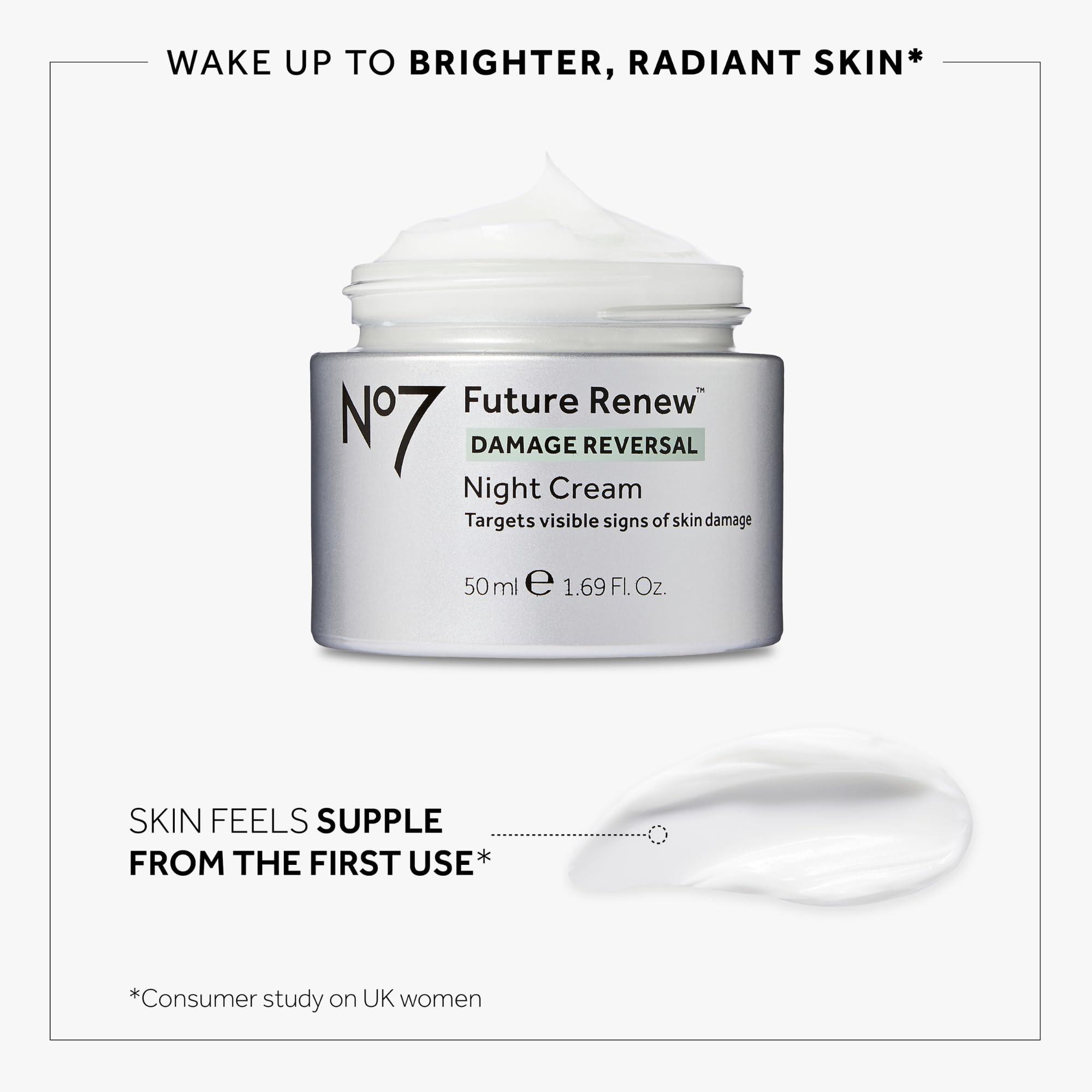 No7 No7 Future Renew Damage Reversal Skincare Set - Anti Aging Face Serum (.33 Fl Oz), Day Cream with SPF 25 (1.69 Fl Oz) & Night Cream (1.69 Fl Oz) - Reverses Visible Signs of Sun Damage - 3-Piece Set