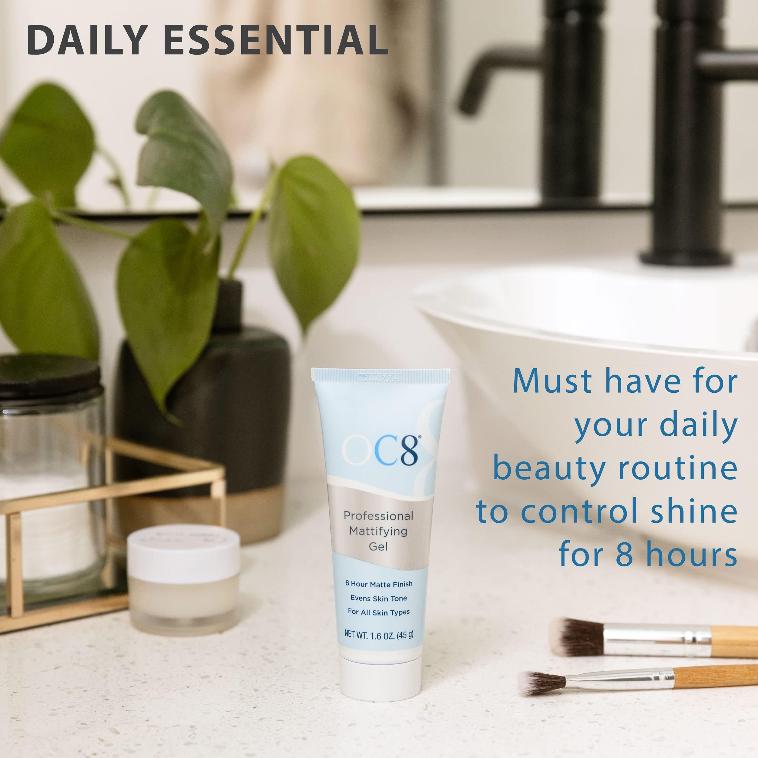 OC 8 OC Eight Professional Anti Shine Mattifying Gel: Oil Control Mattifier Formula for Face - Matte Finishing Gel Controls Oily Skin and Reduces Shine and Redness for Eight Hours - 1.6 Ounces