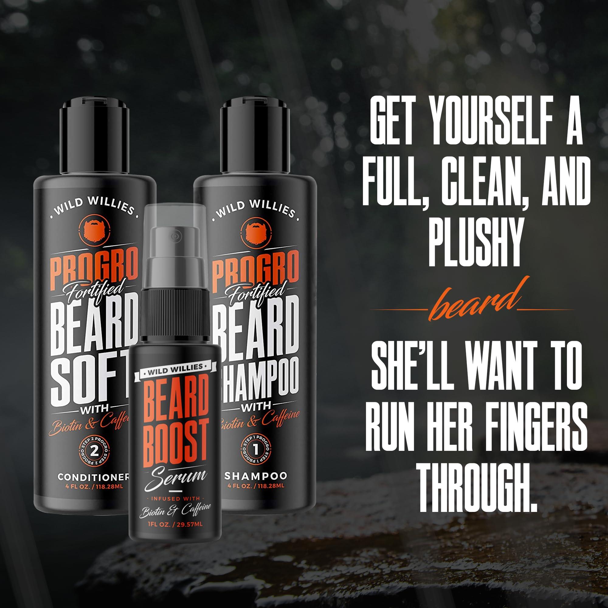 Wild Willies Wild Willies Beard Care Kit, Biotin Fortified Shampoo and Conditioner with Caffeine, Two 4-Oz Bottles, Promotes Healthy Beard Growth