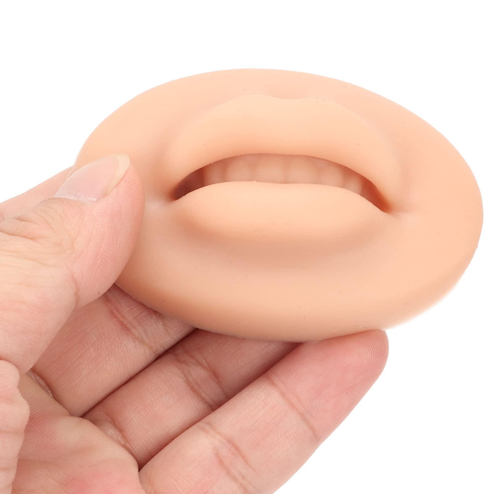 Diydeg Diydeg Fake Lips, 10PCS Silicone Soft Flexible 3D Open Mouth Easy to Apply Colour Practice Lips Highly Reproducible Portable Silicone Lips Model for Makeup Practice (Dark Skin