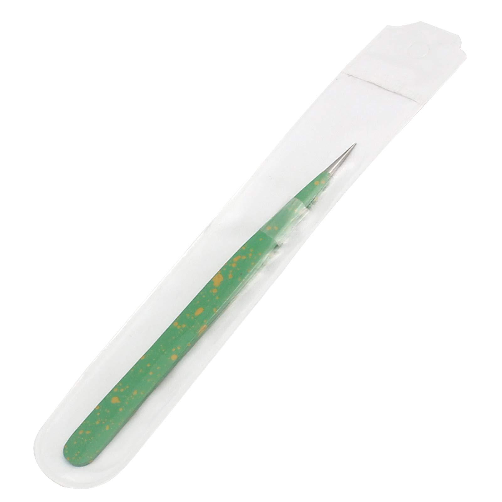 G.S ONLINE STORE Tweezers for Ingrown Hair - Stainless Steel Precision Sharp Tweezers for Splinters, Ticks and Glass Removal - Best for Eyebrow Hair, Facial Hair Removal - Steel (Green & Yellow) By G.S Online Store