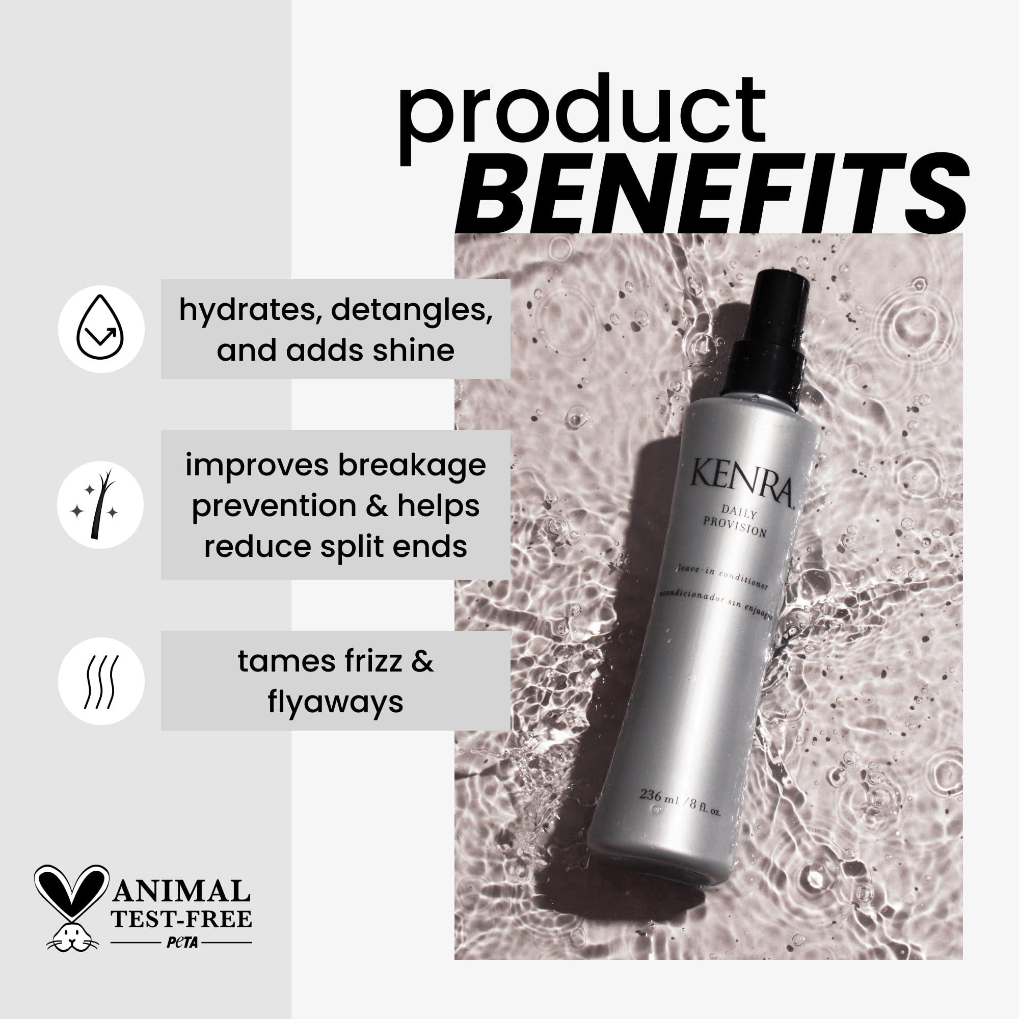 Kenra Professional Kenra Daily Provision Leave-In Conditioner | Hydrates, Detangles, & Adds Shine | Tames Frizz & Flyaways | Thermal Protection | Helps To Resist Humidity | All Hair Types | 8 fl. Oz