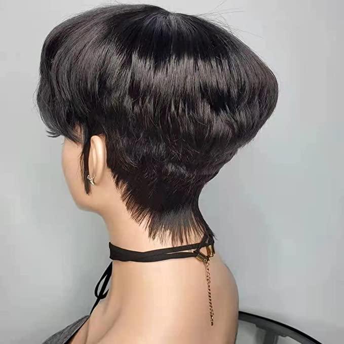 WOCWIG WOCWIG Short Black Hairstyles Synthetic Wigs For Women Black Bowl Cut Wig For Women Short Hairstyles Wigs For Women (W003)
