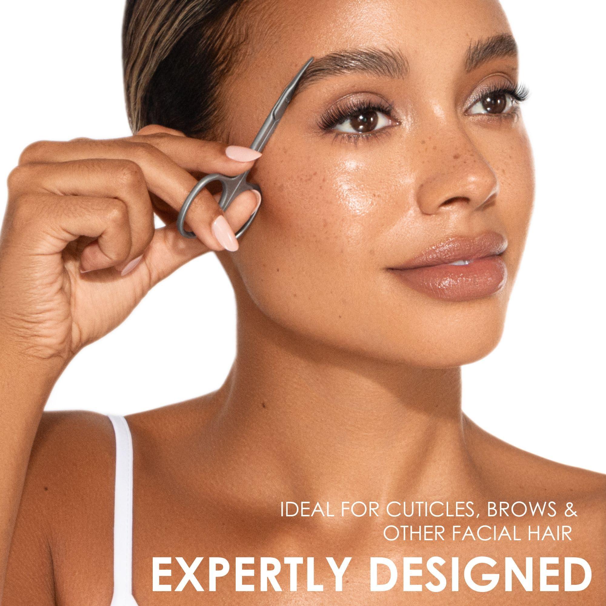 JAPONESQUE JAPONESQUE Beauty Scissors for Trimming Facial Hair, Brow and Nail Care with Ultra-Sharp, Salon-Quality, Stainless Steel Blades, Curved for Safety and Precision