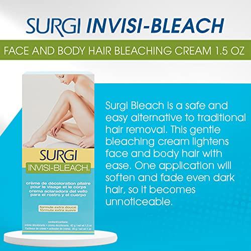 Surgi Invisi-bleach Surgi Wax Face & Body Hair Bleaching Cream, 1.5 ounces