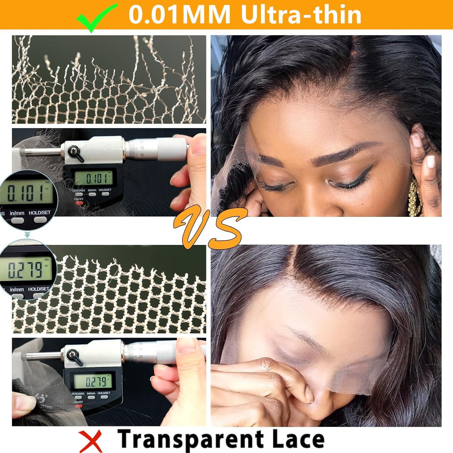 BEEOS BEEOS HD Lace Closure Wig 180% Desnity 5x5 SKINLIKE Real HD Lace Human Hair Body Wave Wig Pre-plucked Vivid Clean Hairline Bleached Knots Natural Color 30 Inch