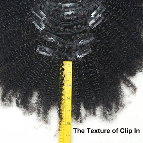 Luwigs Luwigs Afro Kinky Curly 4B 4C Clip in Hair Extensions for African American Women Real Brazilian Virgin Human Hair Clip Ins Natural Color 7pcs/set (20 Inch, Afro Kinky Curly)