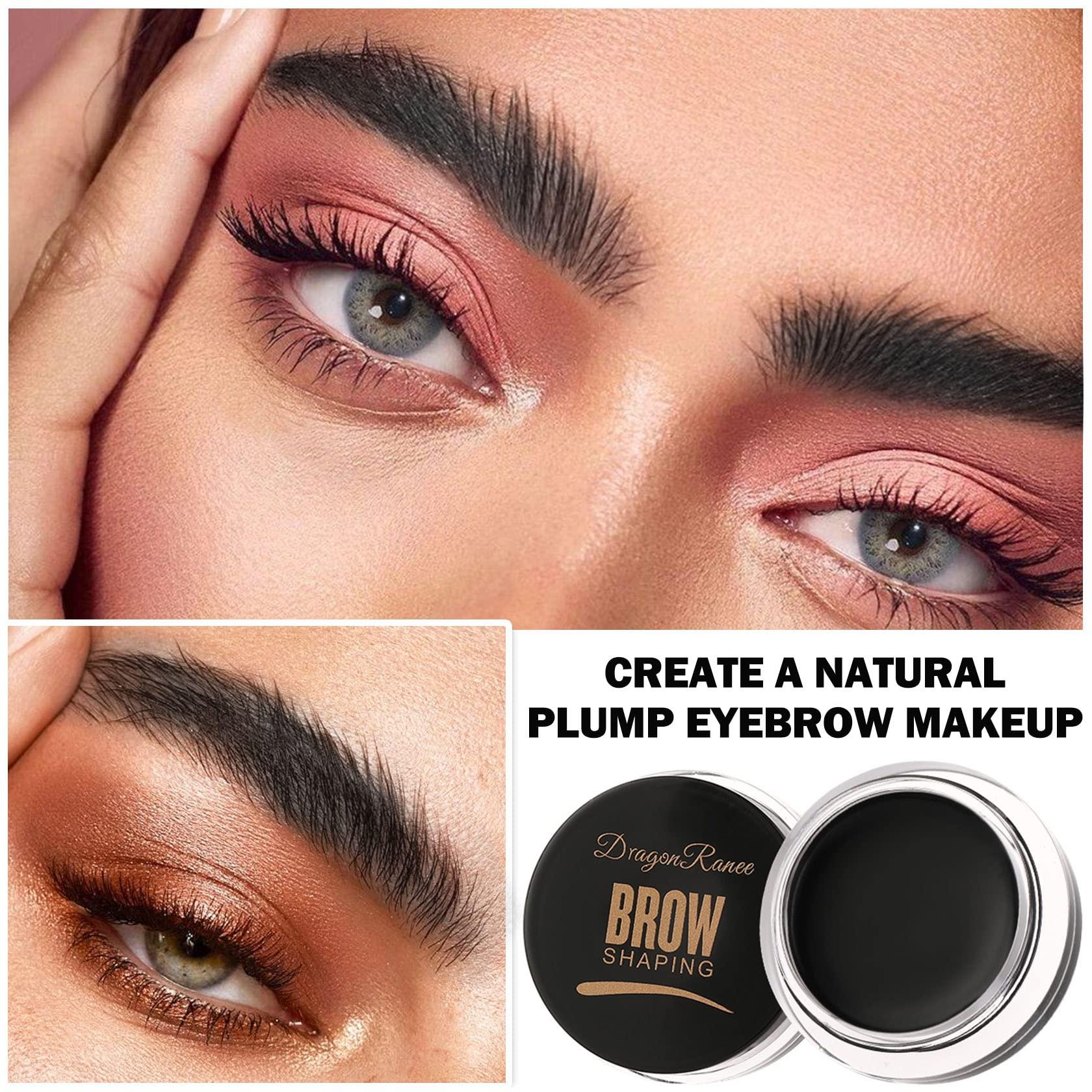 IONSGAKO Eyebrow Pomade Brow Gel Pomade,Long Lasting Waterproof and Enhancers Eyebrow Soft Smooth,Eyebrow Makeup Gel with Eyebrow Brush for Girls and Women-Black