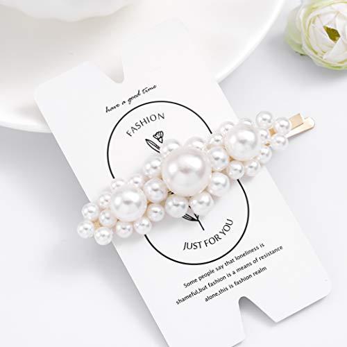 Blufly Blufly Pearl Hair Clips Headwear Gold Bobby Pin Handmade Hair Slides Barrette Boho Styling Tools Jewelry for Women and Girls