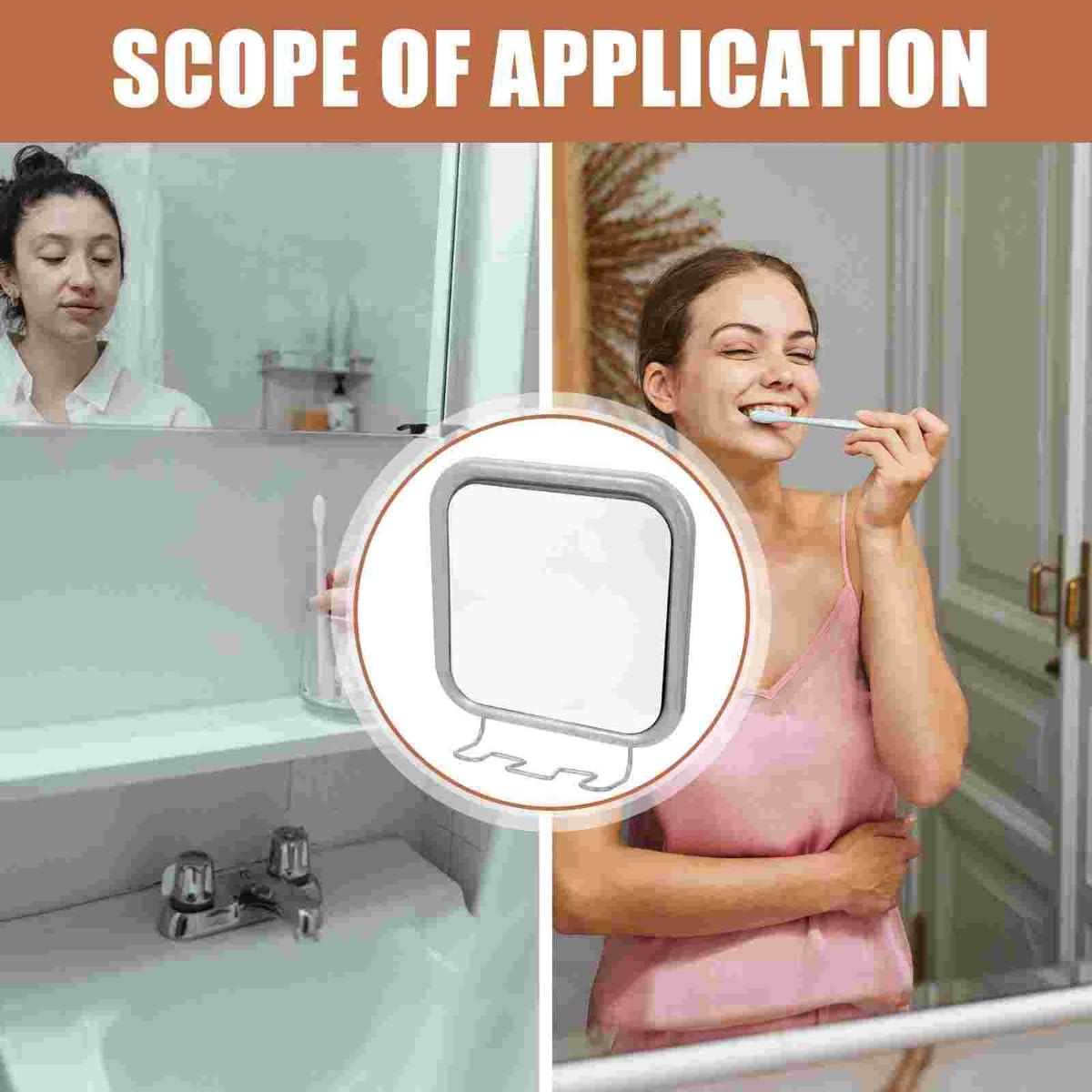 Samlee Fogless Shower Mirror with 4 Suctions - Anti-Fog Mirror for Shaving in Shower, Razor Holder Included, Ideal for Bathroom, Vanity, Bathtub